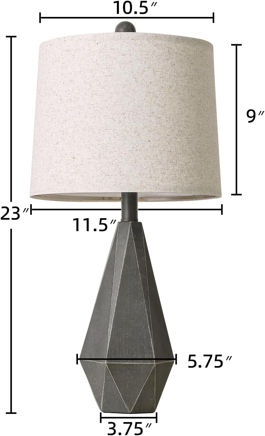 PoKat 23'' Table Lamps Set of 2 for Living Room Bedroom, Farmhouse Be...