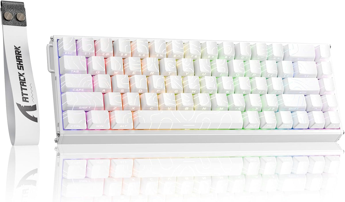 ATTACK SHARK X68MAX HE Wired RT RGB Mechanical Gaming Keyboard-WhiteContour