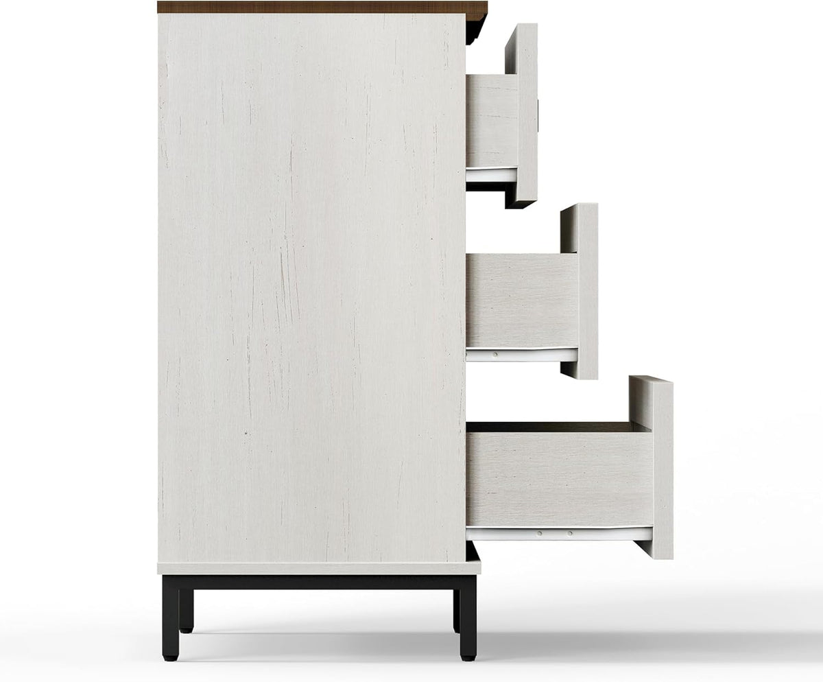 FENSULN Modern White Dresser for Bedroom with 3 Drawers,Chest of Drawers with...