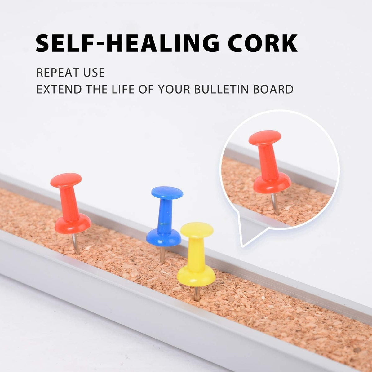 Corksidol Bulletin Bar Strip, Cork Board, Cork Strips, 48" x 1", Cl...