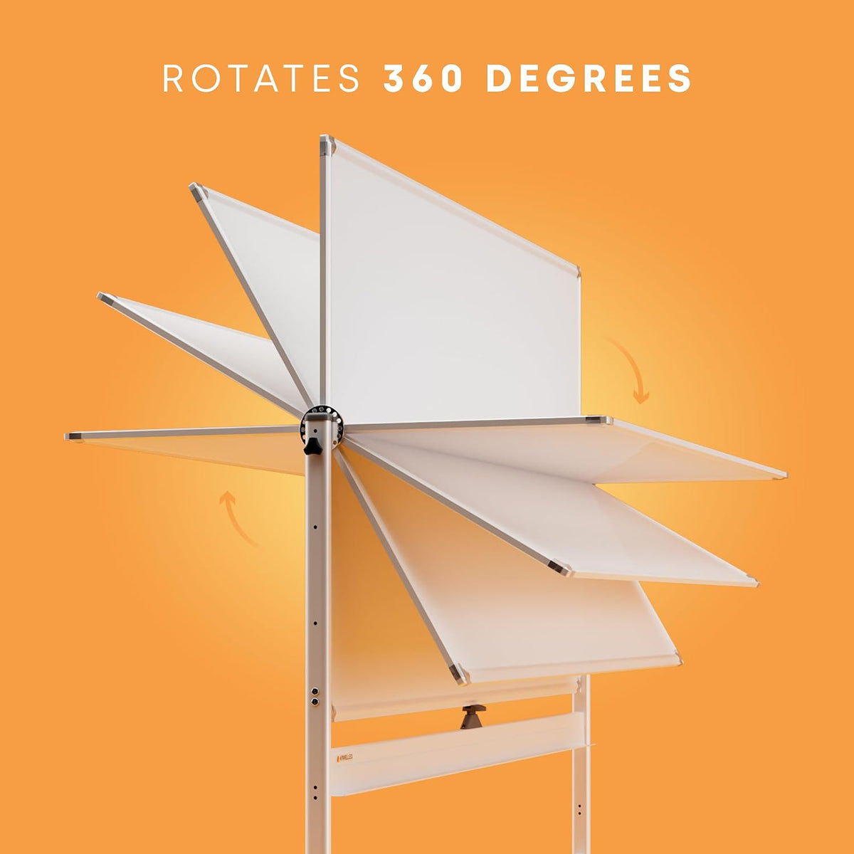 Kamelleo Rolling Whiteboard on Wheels 96" x 46", Double Sided White...