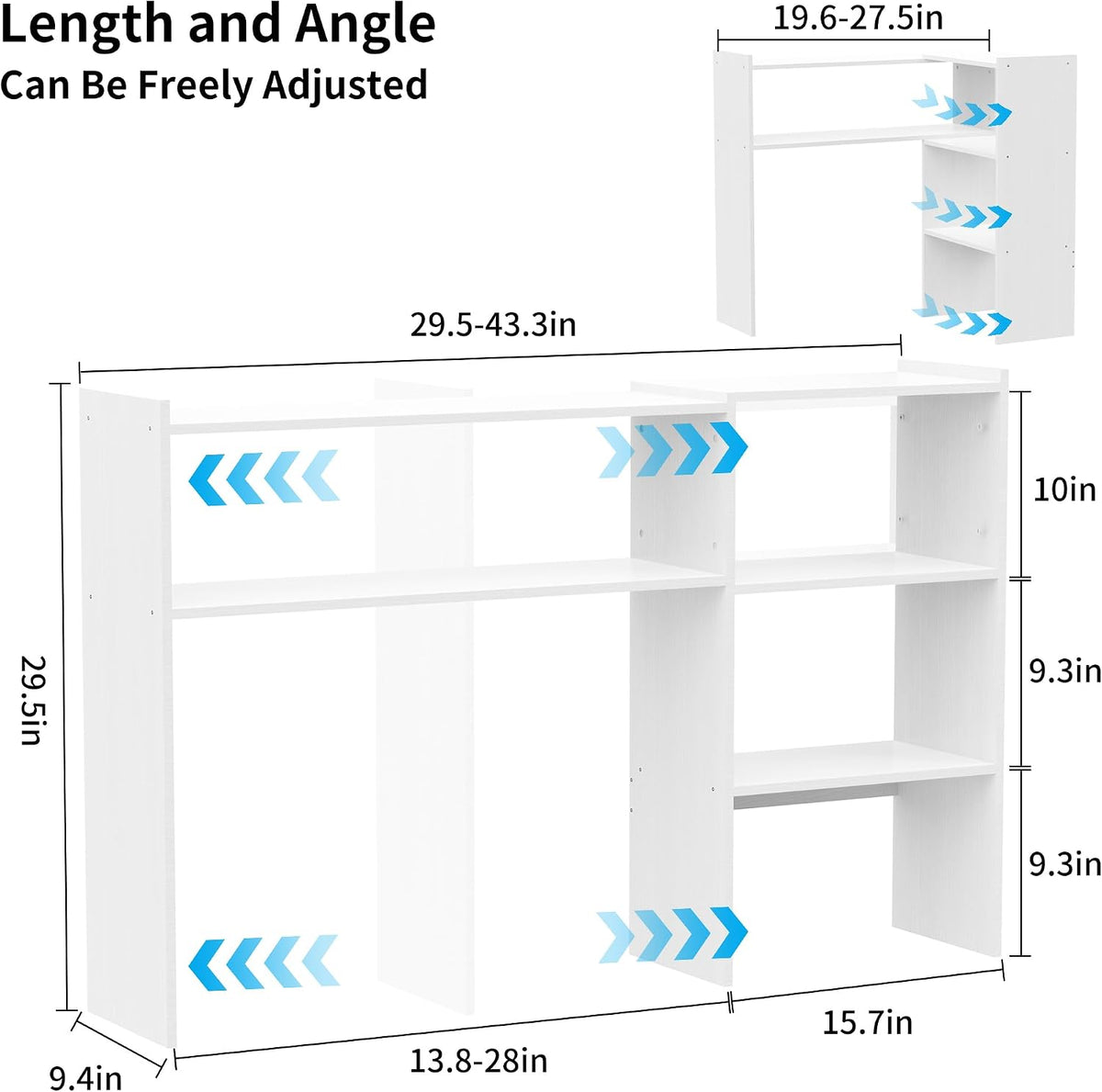 Aetheris Desktop Bookshelf, 43”Adjustable Office Desktop Organizer Shelf, Cou...