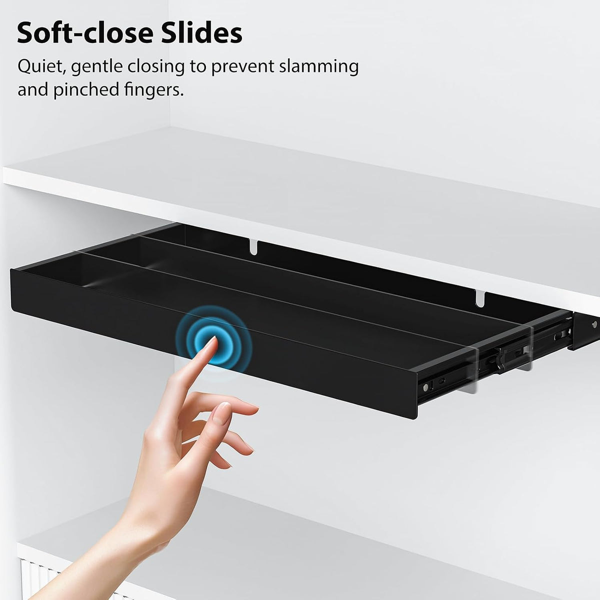 Under Desk Drawer,20.1 inch Carbon Steel Slide-Out Under Table Storage Organi...
