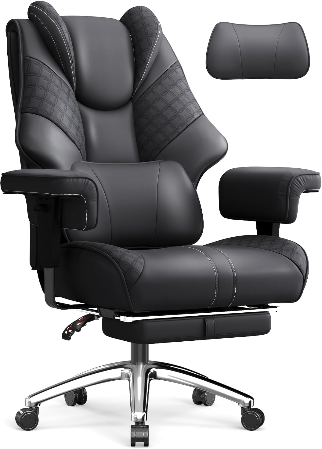 Big and Tall Executive Office Chair, 400 LBS, Footrest, Lumbar Support