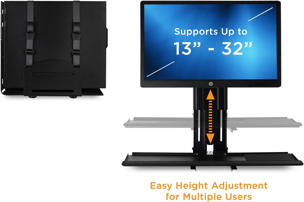 Mount-It! Monitor and Keyboard Wall Mount with CPU Holder, 13-32in Screens