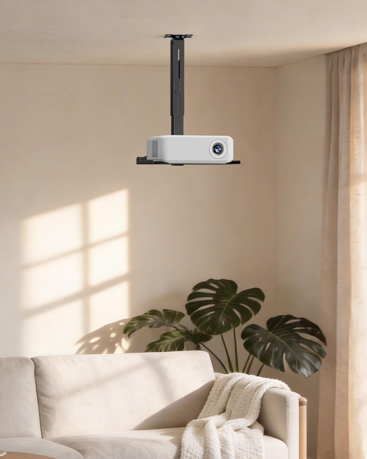 PUTORSEN Universal Projector Ceiling Mount with Tray & 360° Swivel Arm