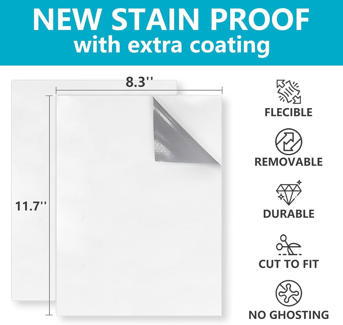 Dry Erase Board Sticker- Whiteboard Stickers-8.3''x11.7'' Rem...