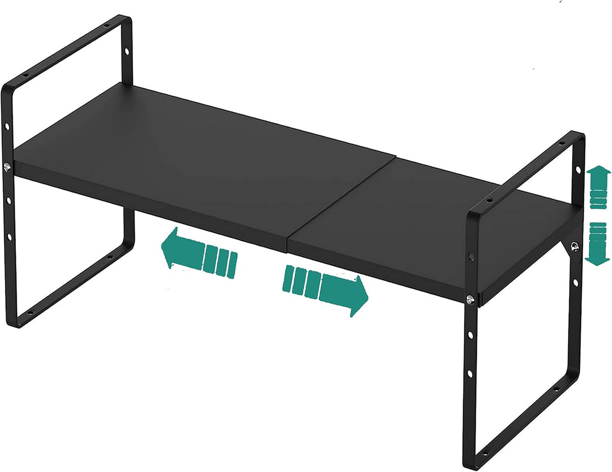 SUZLON Expandable Cabinet Shelf Organizer Rack, Stackable Kitchen Counter Sto...