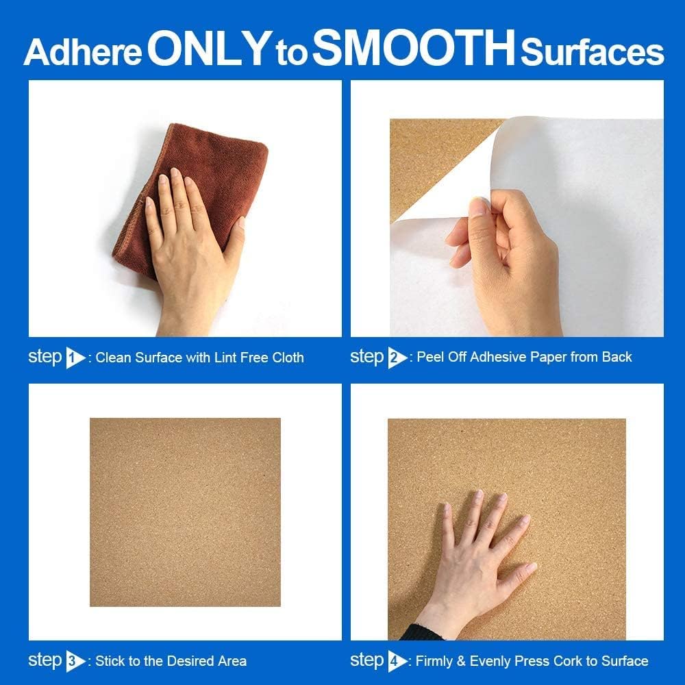 Corksidol Cork Tiles 12"x12" - 1/2" Thick -Bulletin Board-Cork...