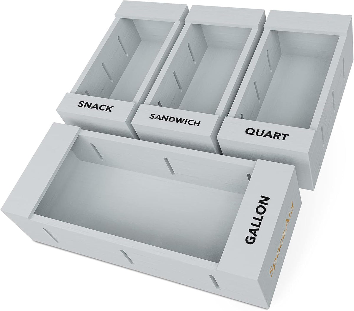 SpaceAid Bag Storage Organizer for Kitchen Drawer, Bamboo Organizer, Compatib...