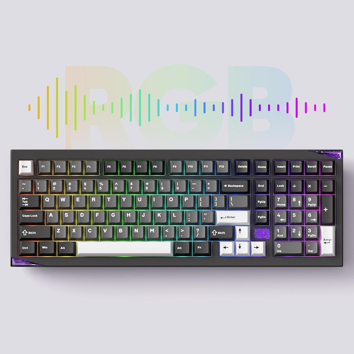 Akko Gem 02 QMK/VIA Aluminum Mechanical Keyboard Tri-Mode RGB Hot-swappable W...