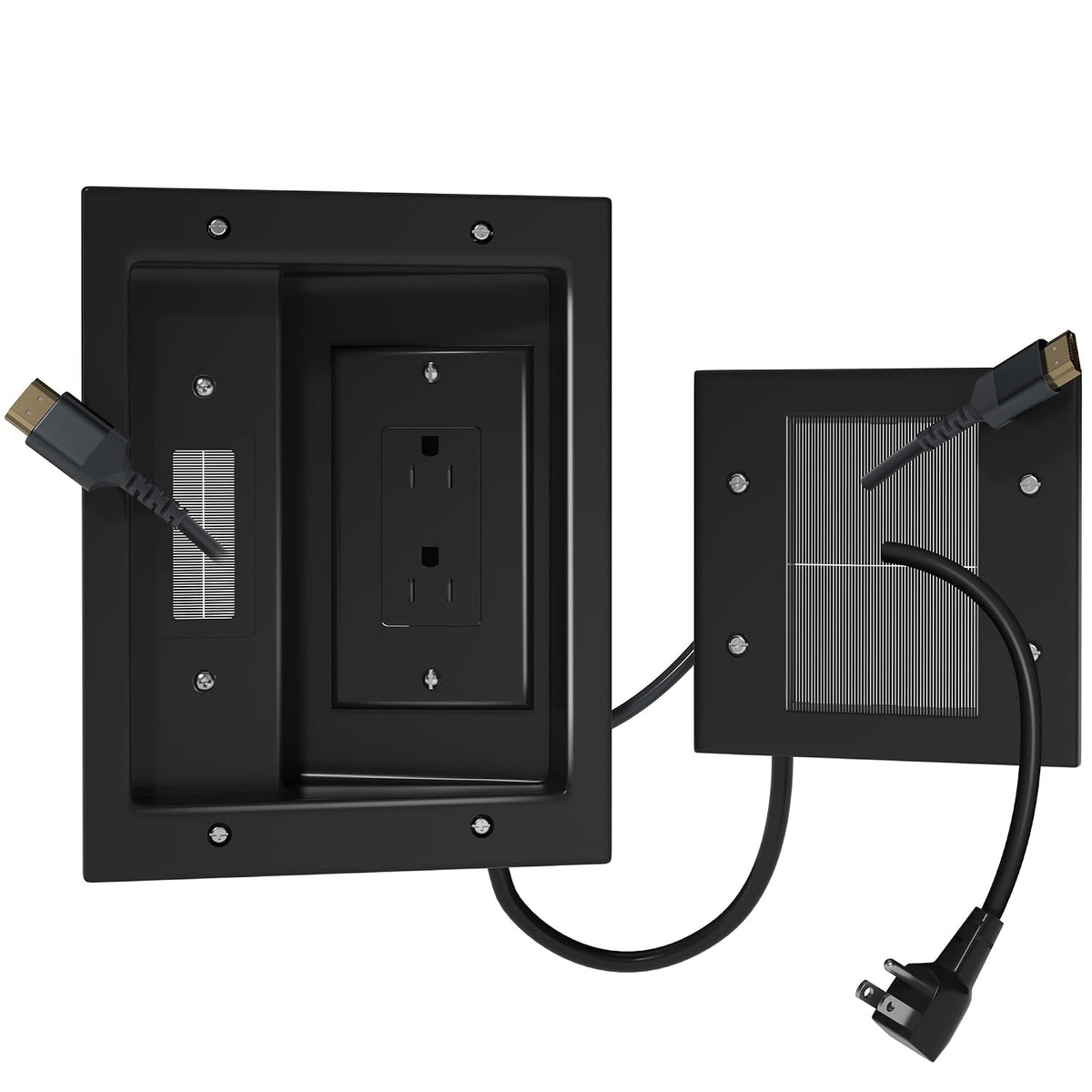 FORGING MOUNT in-Wall Cable Management Kit with Recessed Power Outlet Box,Cor...