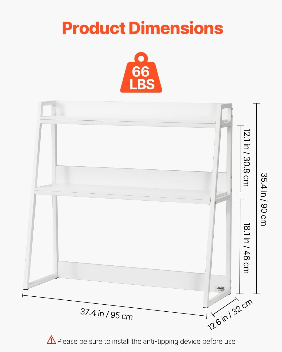 VEVOR Desktop Bookshelf, 2-Tier Desktop Storage Organizer, 37.4" x 12.6&...