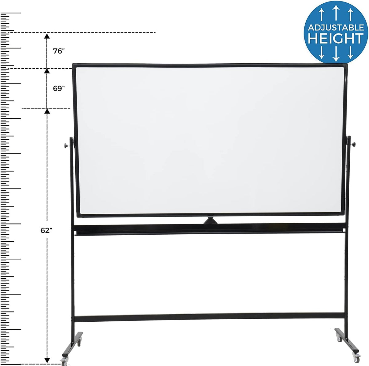 Large 72x40 Inch Mobile Whiteboard,Double-Sided Magnetic Dry Erase Board