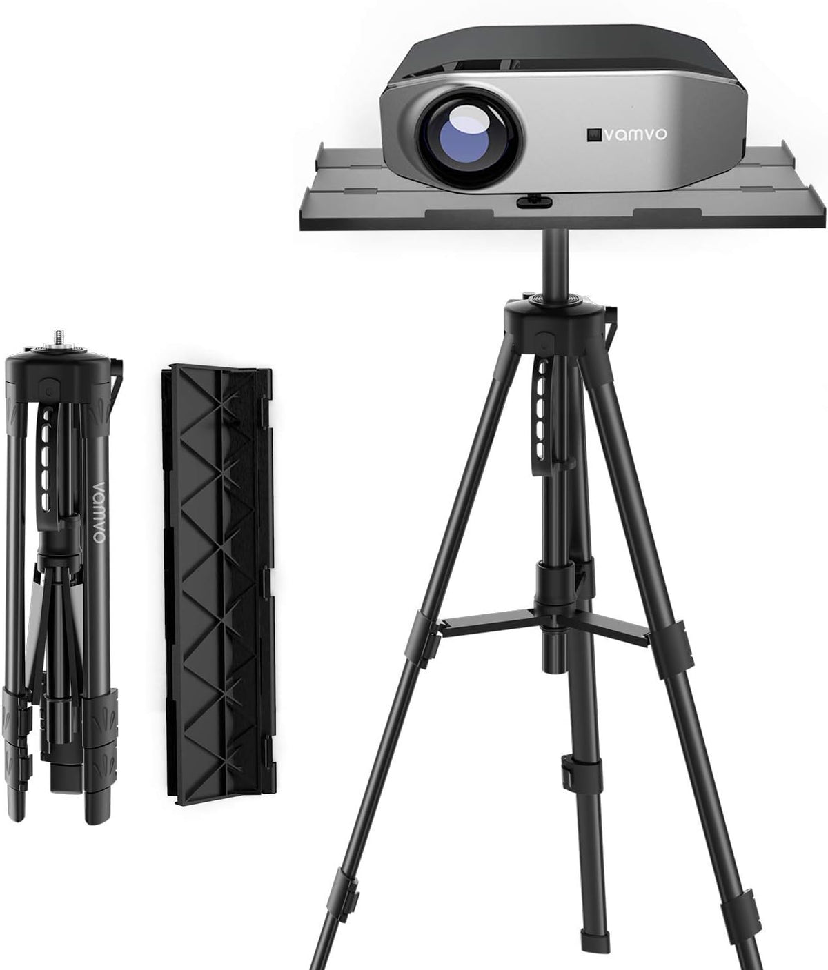 Vamvo Projector Mount, Portable Adjustable Projector Stand, Aluminum Tripod M...