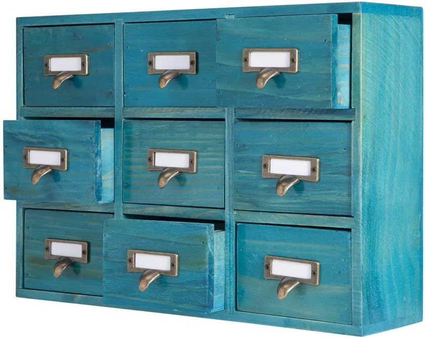 Apothecary Drawers Apothecary Cabinet with Drawers, Blue