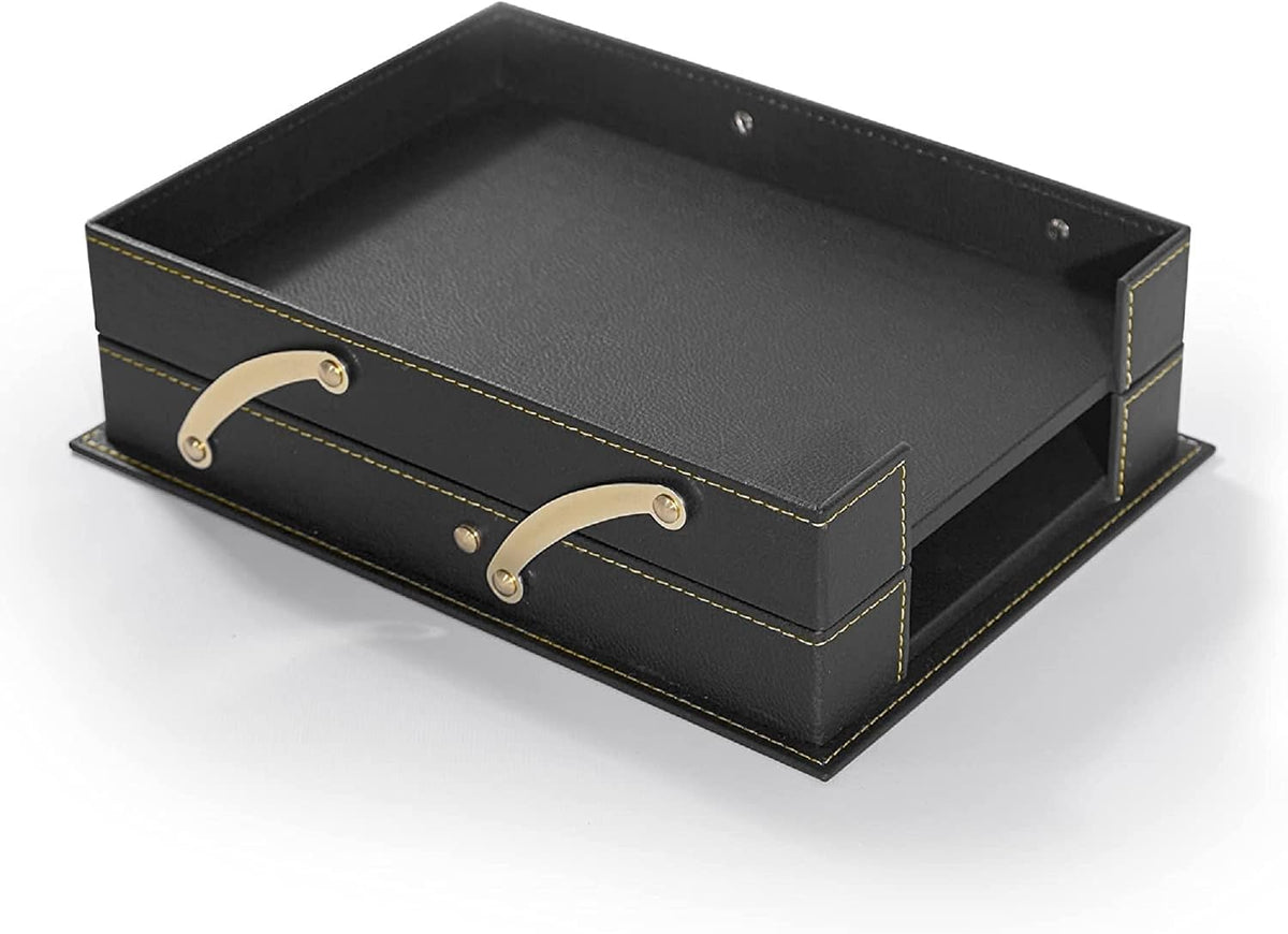 MOOGCO 12-Piece Leather Desk Set — Desk Pad 23.2" x 15.4", Double D...