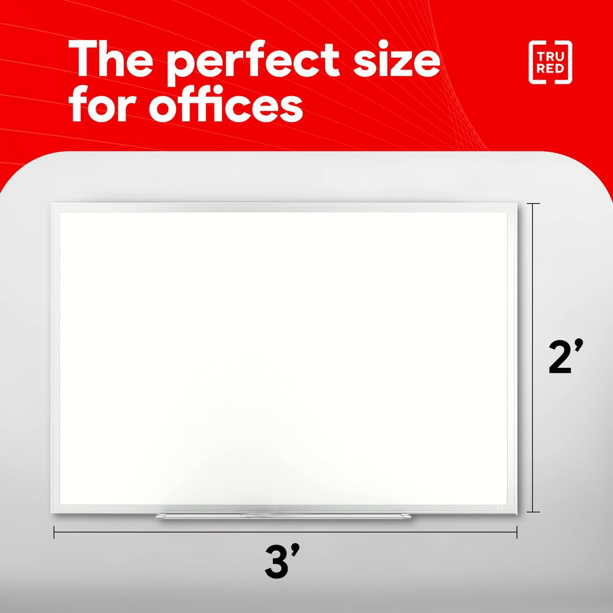 Staples TRU RED Melamine Whiteboard | Dry Erase Board for Wall, White Board w...
