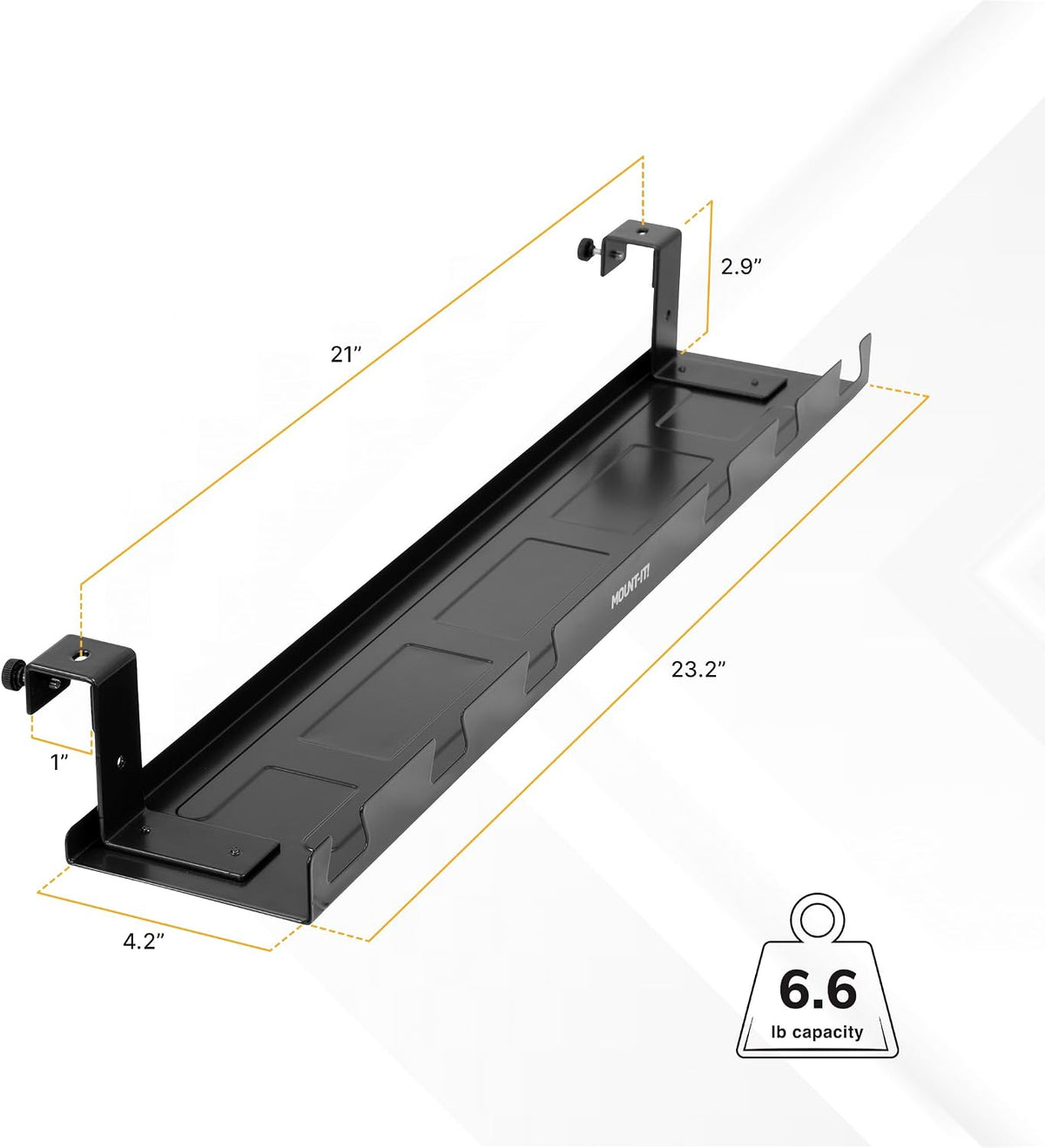 Mount-It! Premium Under Desk Cable Management Tray – 23" Heavy-Duty Stee...