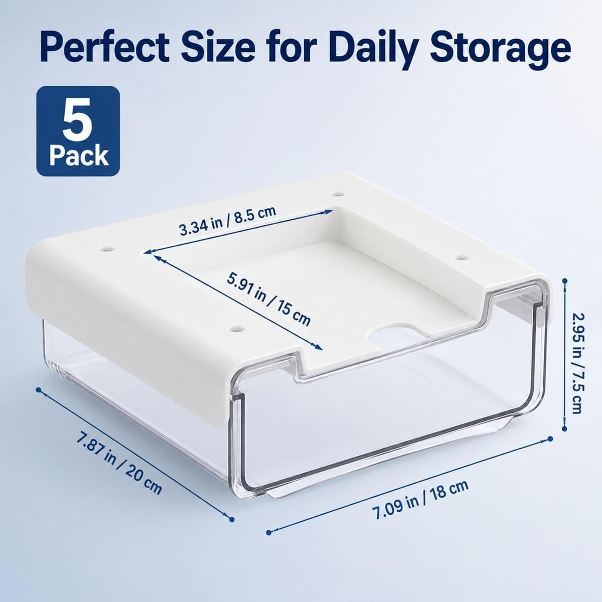 RHBLME 5 Pack Under Desk Drawer, Under Shelf Drawers Slide Out Self-Adhesive ...