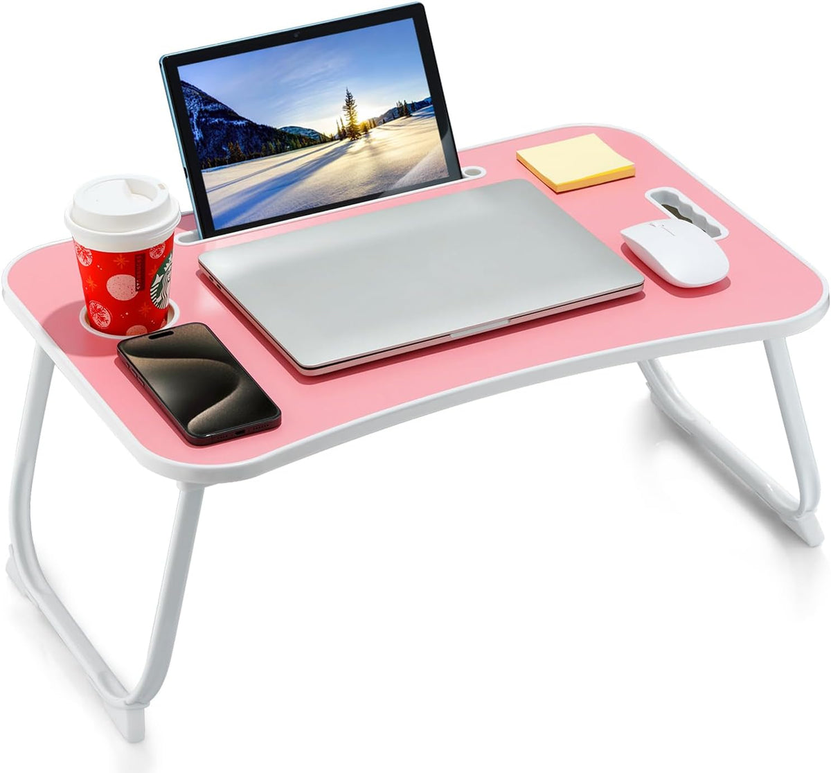 ZEAPTAC Laptop Bed Desk, Foldable Lap Desk, Portable Lap Table, Laptop Stand ...