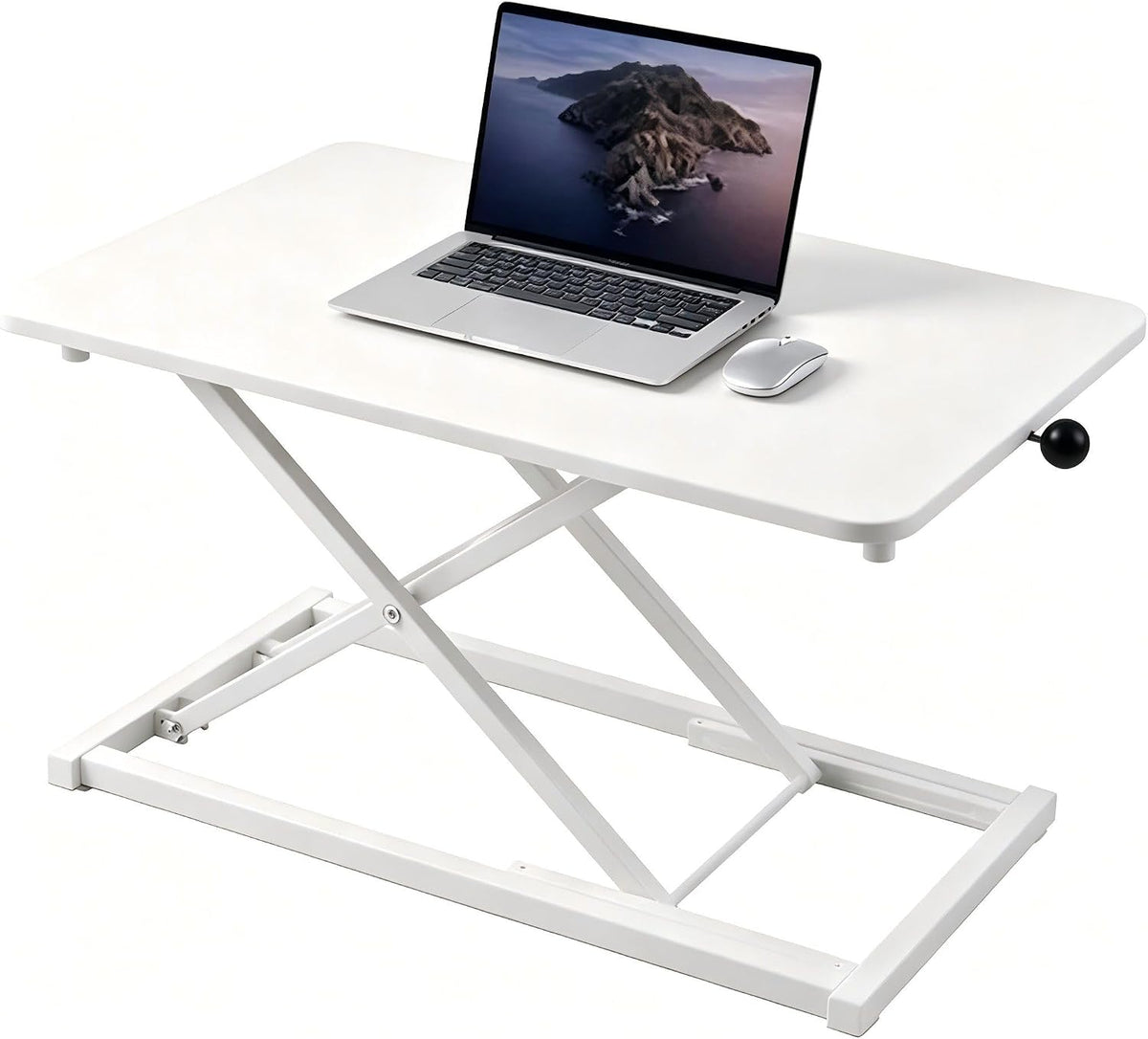 Height Adjustable Standing Desk Converter Keyboard Riser 23.6 Inch White