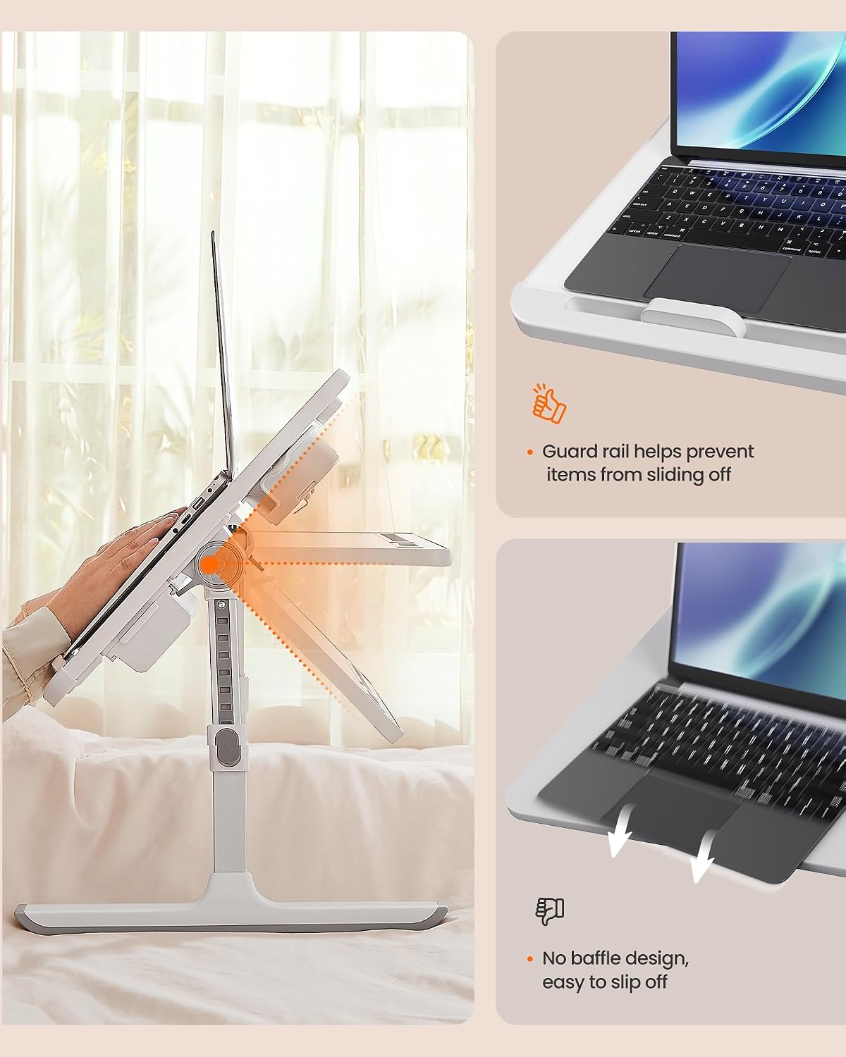 SONGMICS HOME Lap Desk, Height & Angle Adjustable Laptop Stand for Bed