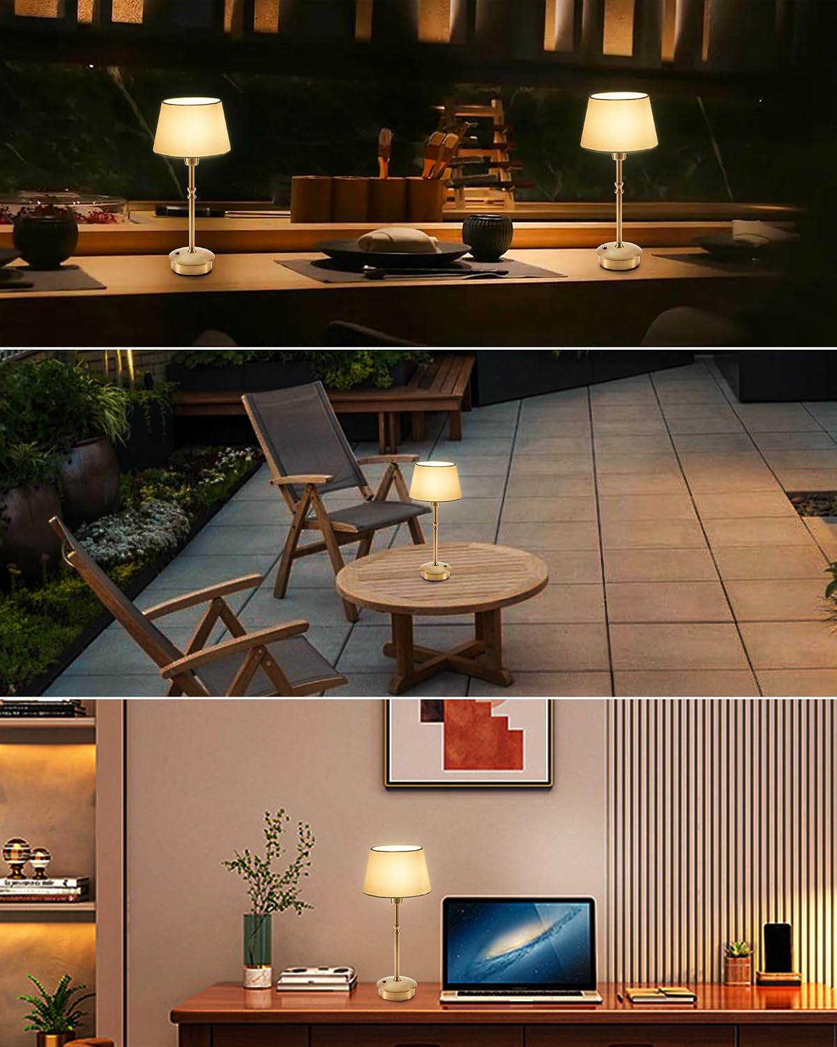 UMEXUS Cordless Rechargeable Table Lamp, Small Battery Operated Table Light