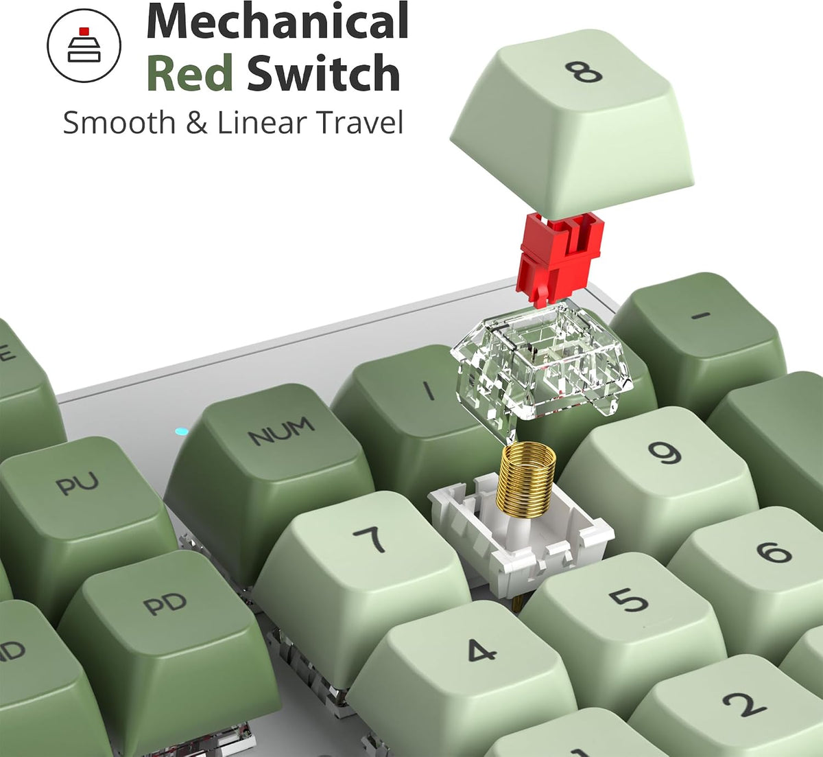 Fogruaden Mechanical Keyboard, Green Matcha, Wired USB 104 Key RGB Backlit Ga...