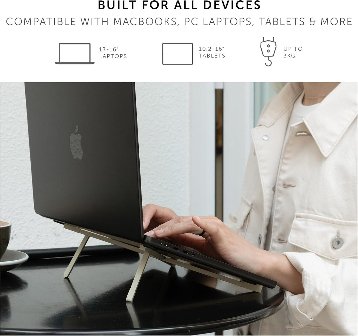 Native Union Fold Laptop Stand – Ultra-Slim Foldable & Portable Laptop St...