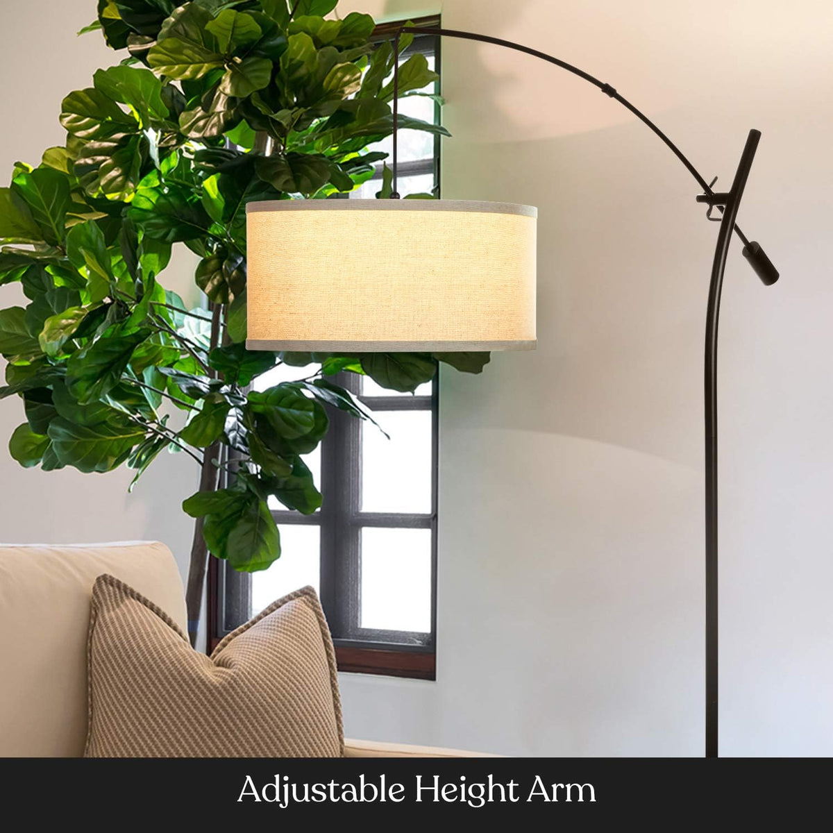 Brightech Grayson LED Arc Floor Lamp for Office & Living Room, Adjustable...