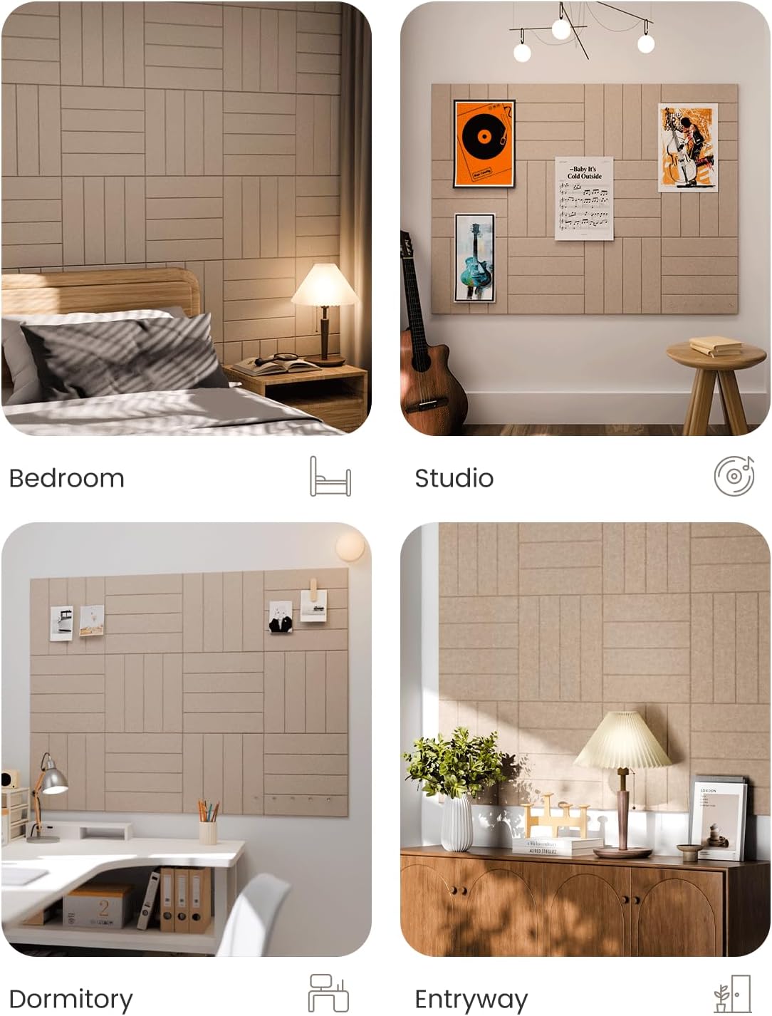 Fluxynara Felt Bulletin Board & Cork Board Alternative 48'' x 36&...