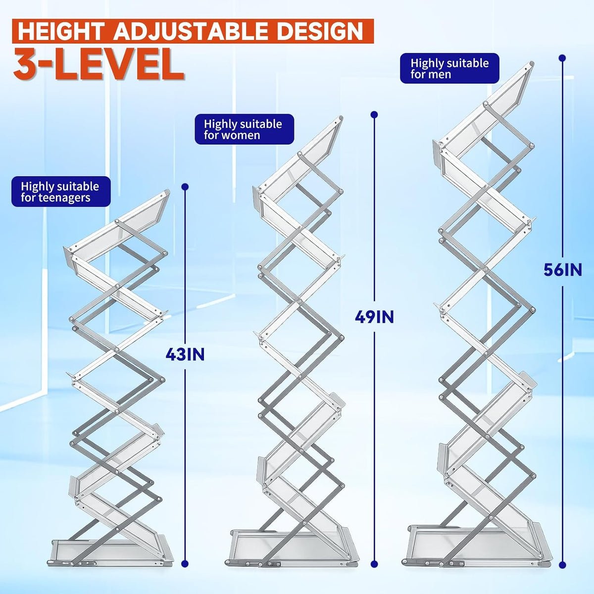 Brochure Display Stand, Magazine Literature Rack, 1-Pack Silver