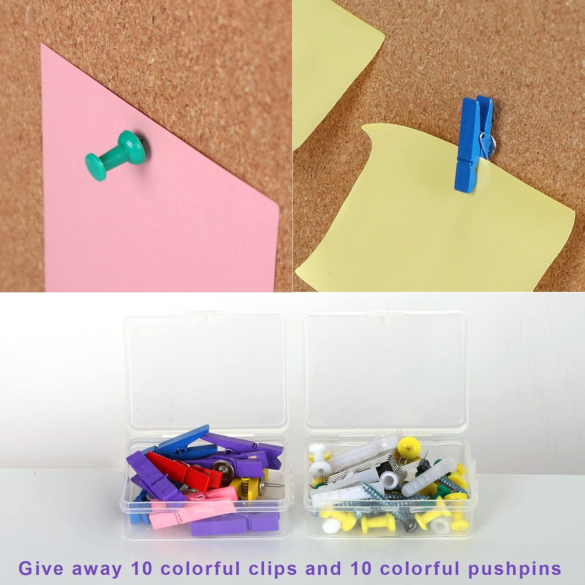 Cork Board Bulletin Board, Cork Boards for Walls with Frame, Pin Board for Wa...