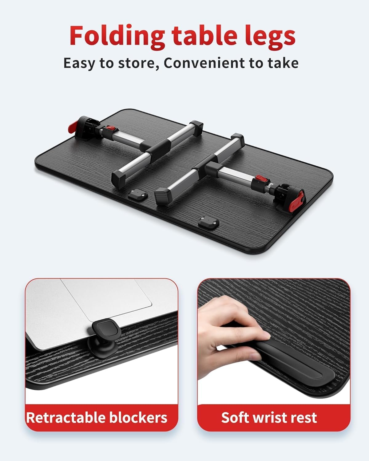 Laptop Desk Table, SAIJI Adjustable Laptop Stand, Portable Lap Desks