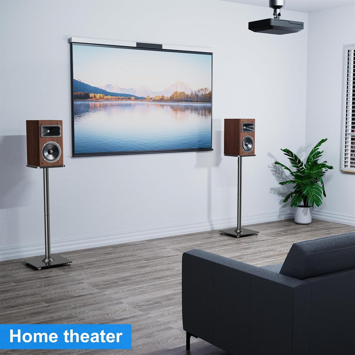 MOUNTUP Universal Speaker Stands Pair for Surround Sound Home Theater, 31&quo...