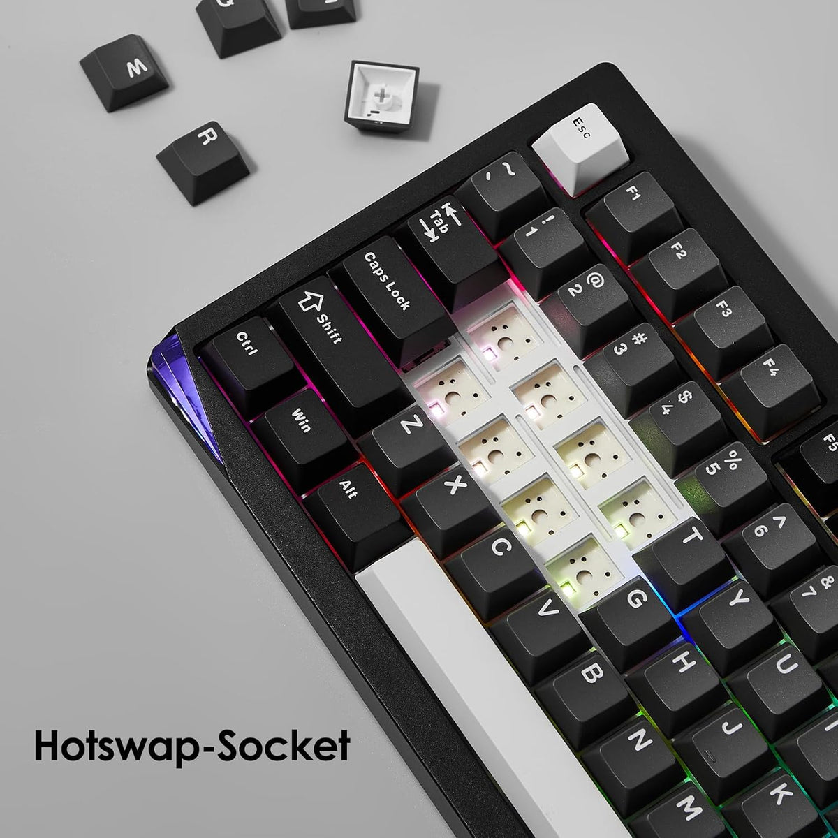 Akko Gem 02 QMK/VIA Aluminum Mechanical Keyboard Tri-Mode RGB Hot-swappable W...