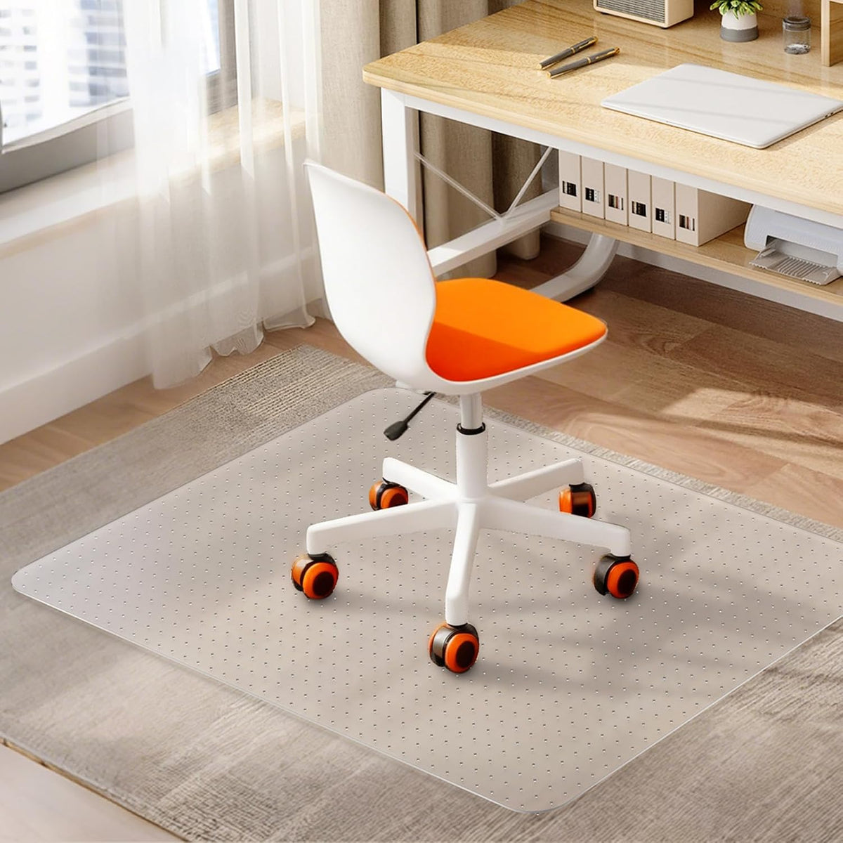 Office Chair Mat for Carpet - 36x48 Inch Plastic Computer Desk Floor Protecto...