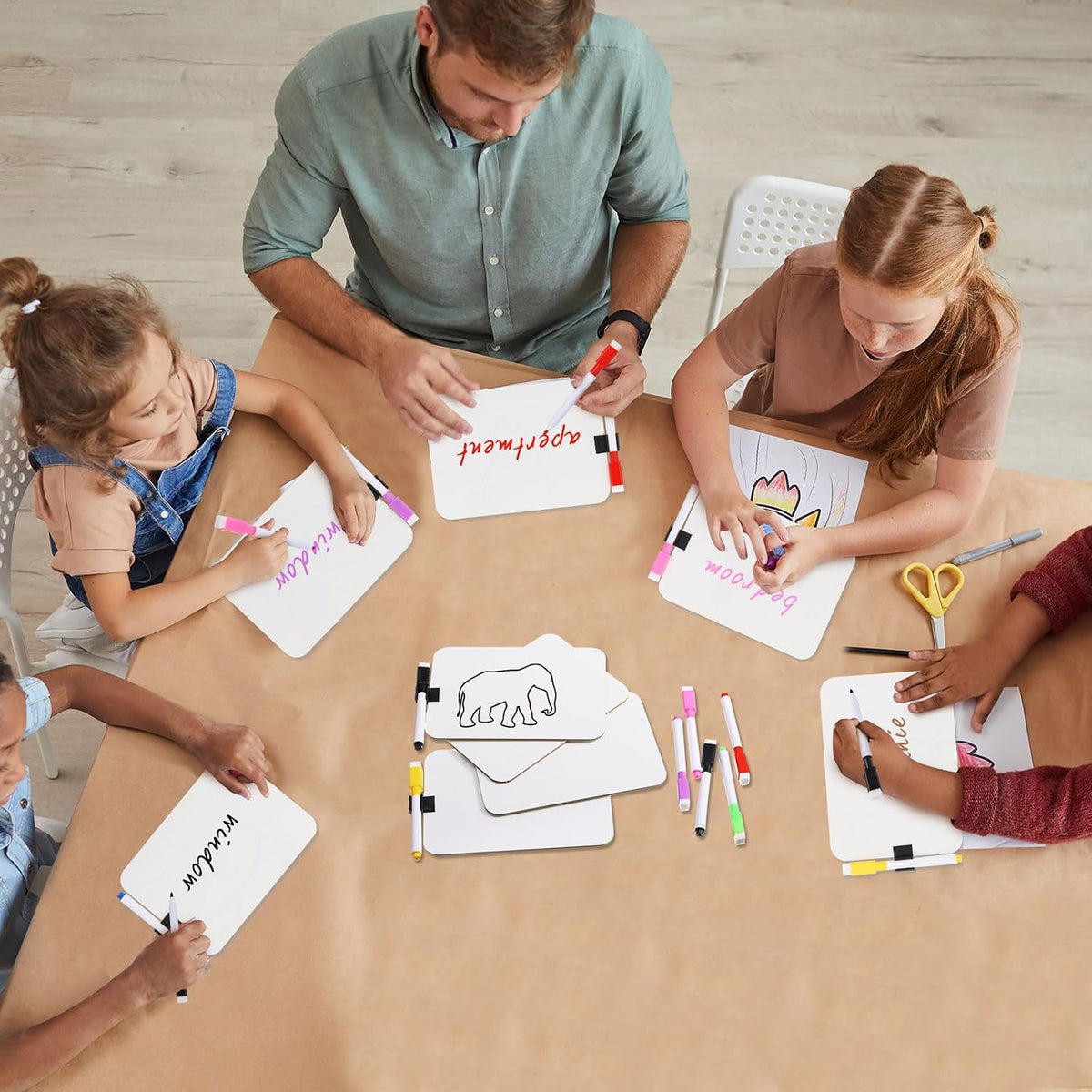 Affrolling 36 Sets Small White Boards Dry Erase 5"x7" Mini Double S...