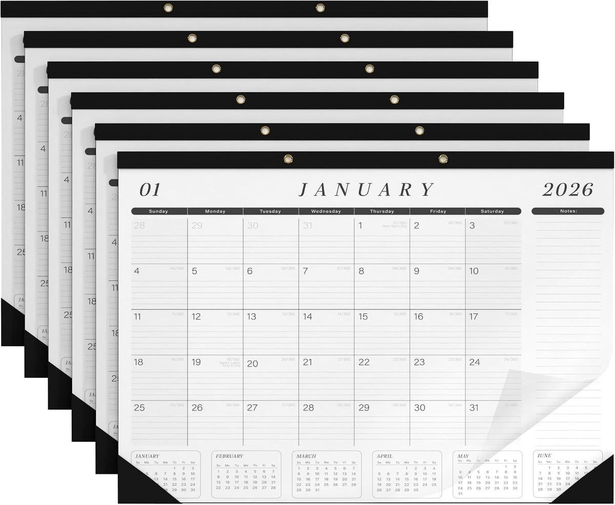 Desk Calendar 2026-2027 Large 22x17 Desk Calendar Jan 2026 - Jun 2027 Desk Bl...