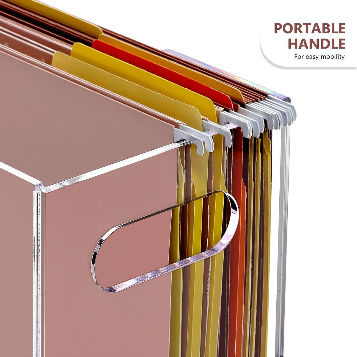 DINGHUO Hanging File Organizer, Acrylic File Holder with Handles, No Assembly...