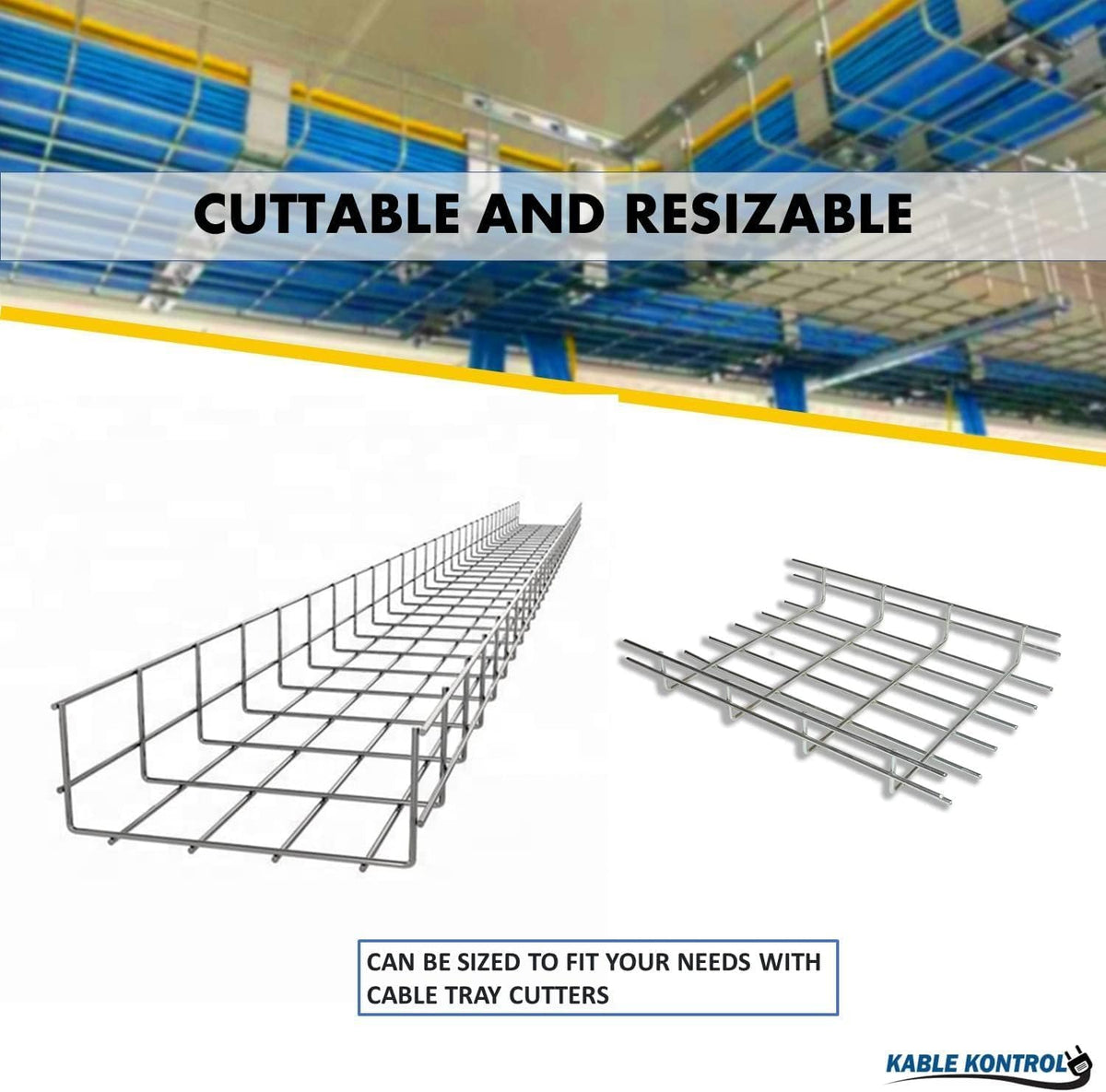 Kable Kontrol Cable Tray - 10 Feet Long x 4" W x 2” H - 90 Pcs Bulk Pack...