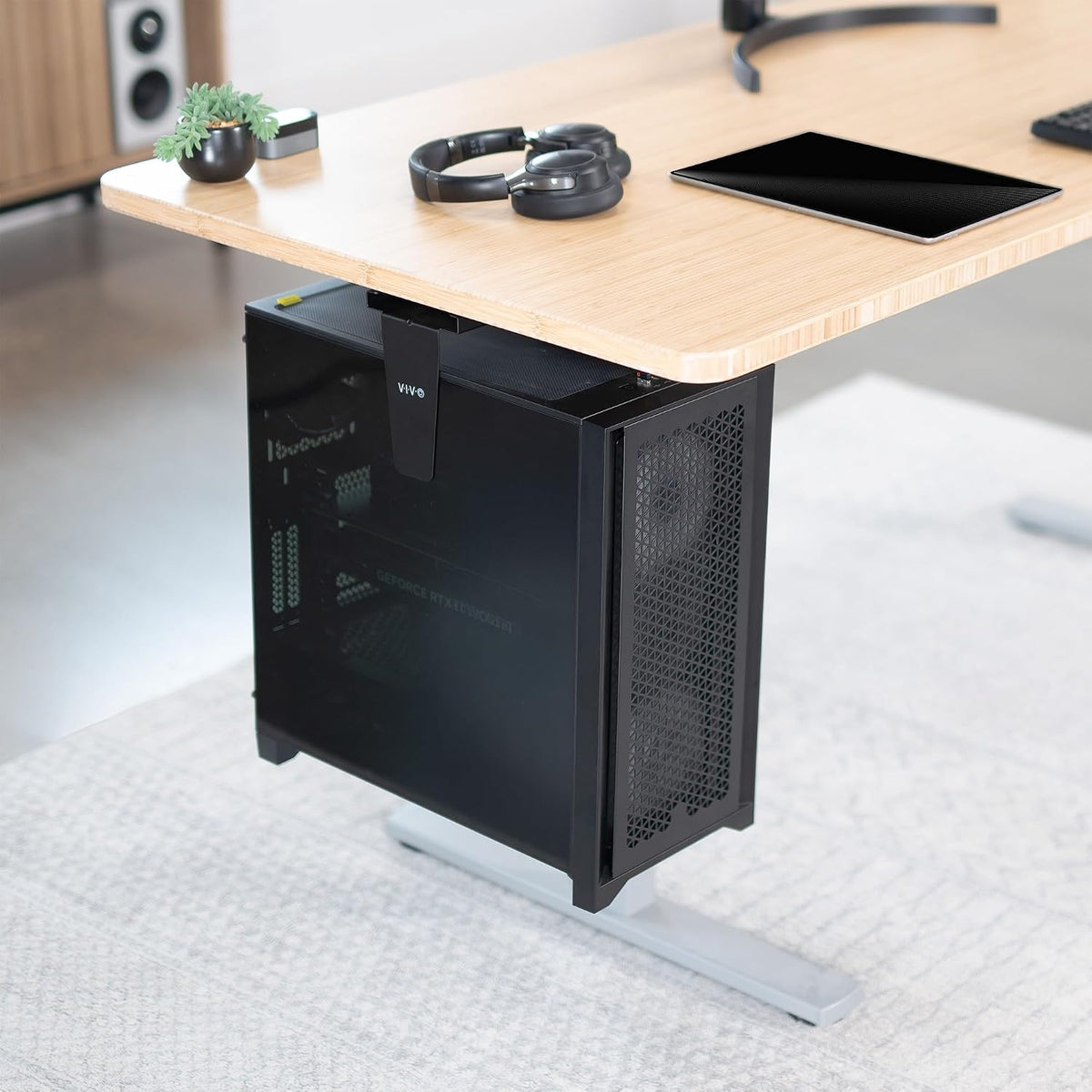 VIVO Black Large Under Desk and Wall Office PC Mount, MOUNT-PC01L