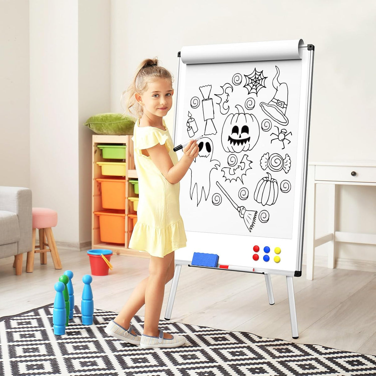 Magnetic Whiteboard Easel Stand, Dry Erase 36 x 24 White Board with Stand