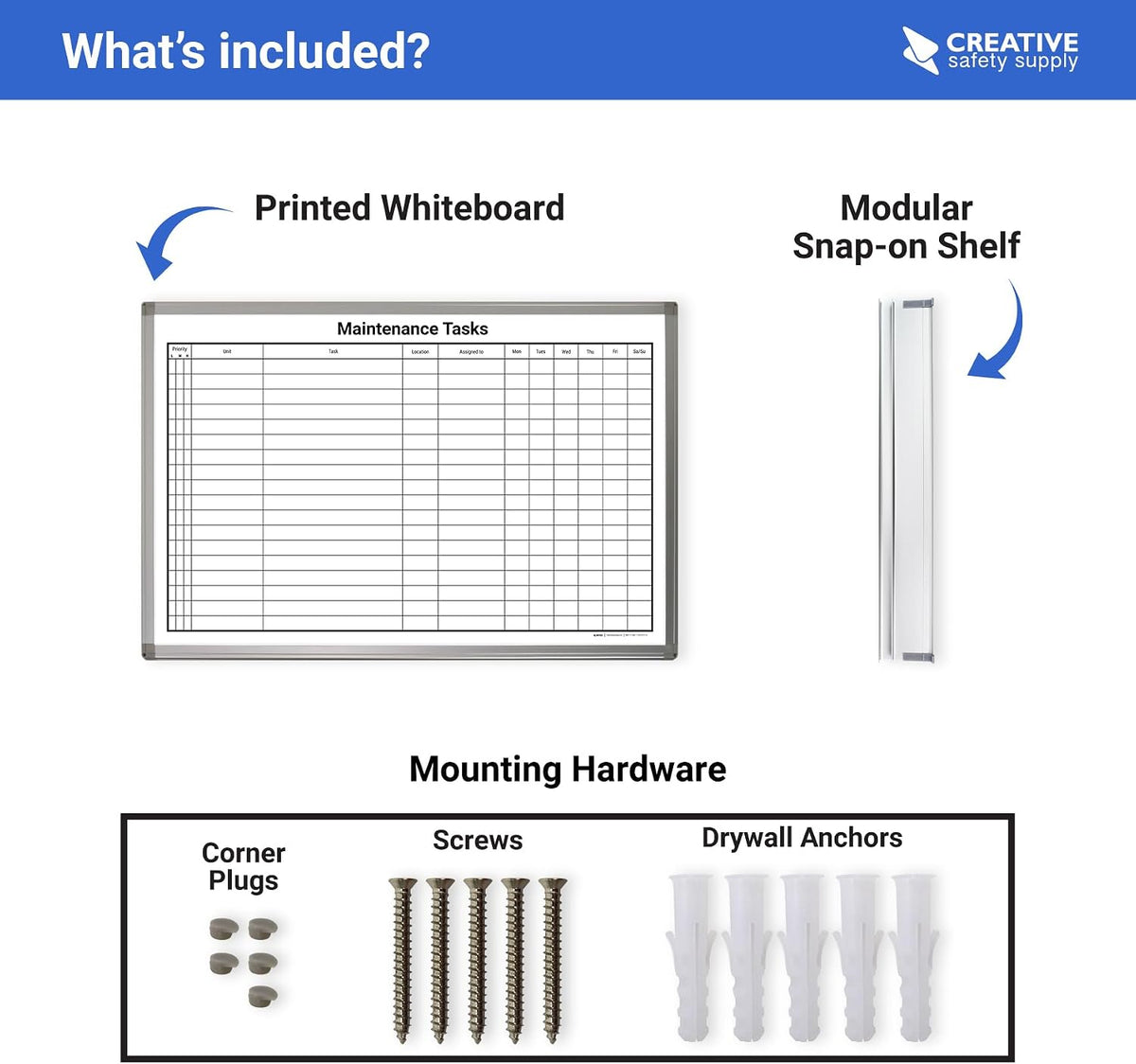 Maintenance Tasks Whiteboard (48in x 36in)