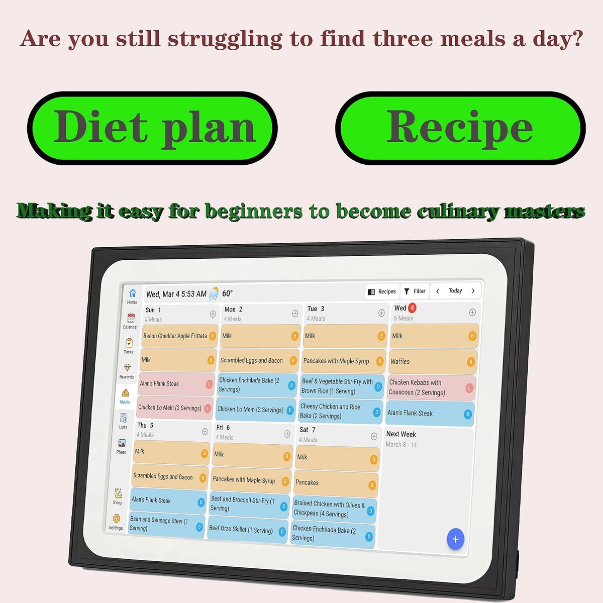 10.1" Smart Digital Calendar wall touch screen Electronic Family Planner