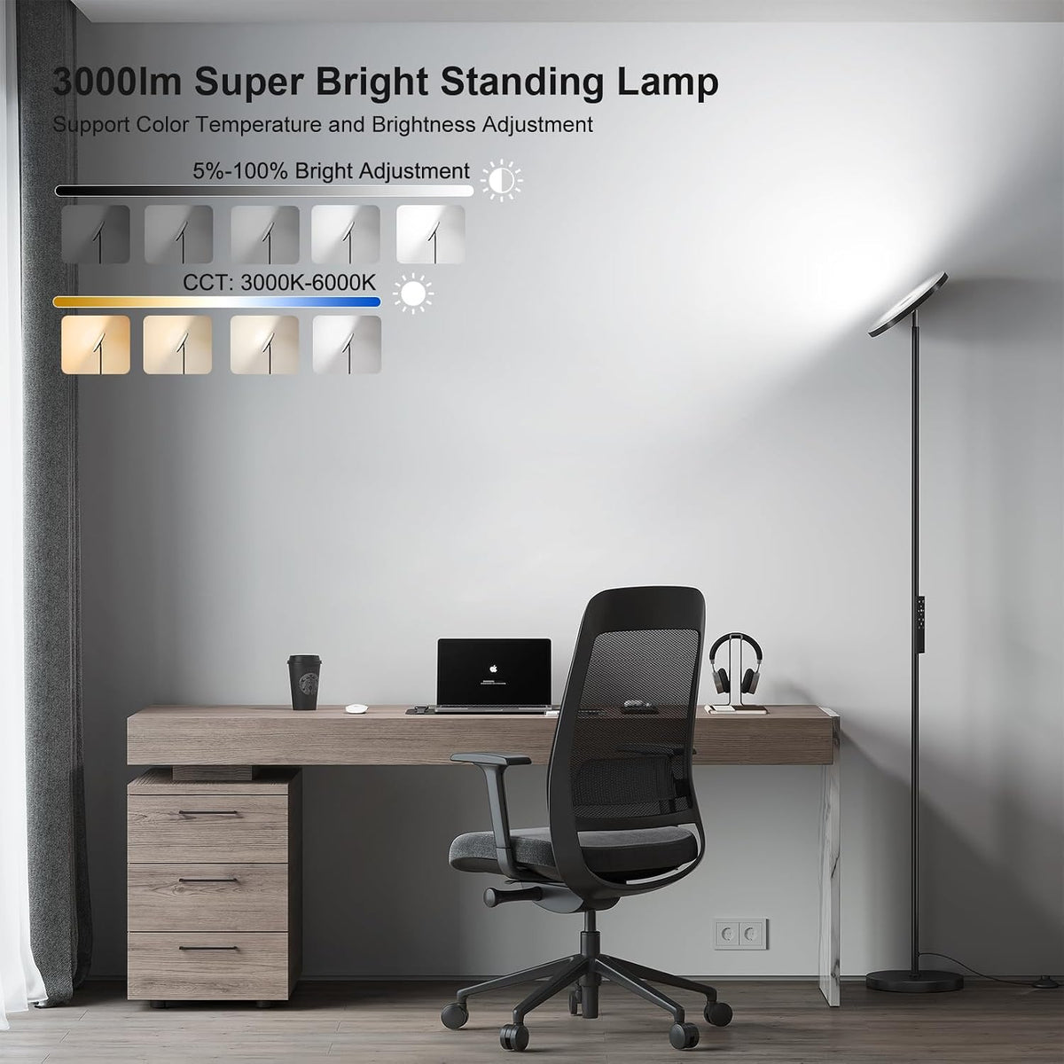 SUNMORY Floor Lamps for Living Room,LED Standing Lamp with Remote Control