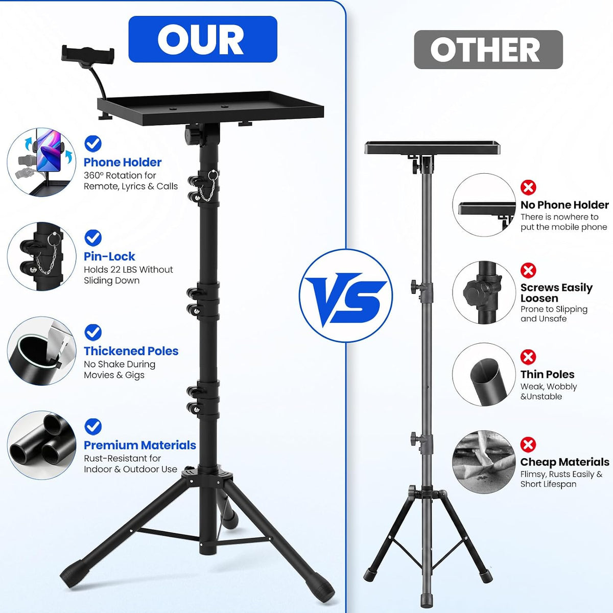 Projector Stand Tripod Laptop Stands Height Adjustable