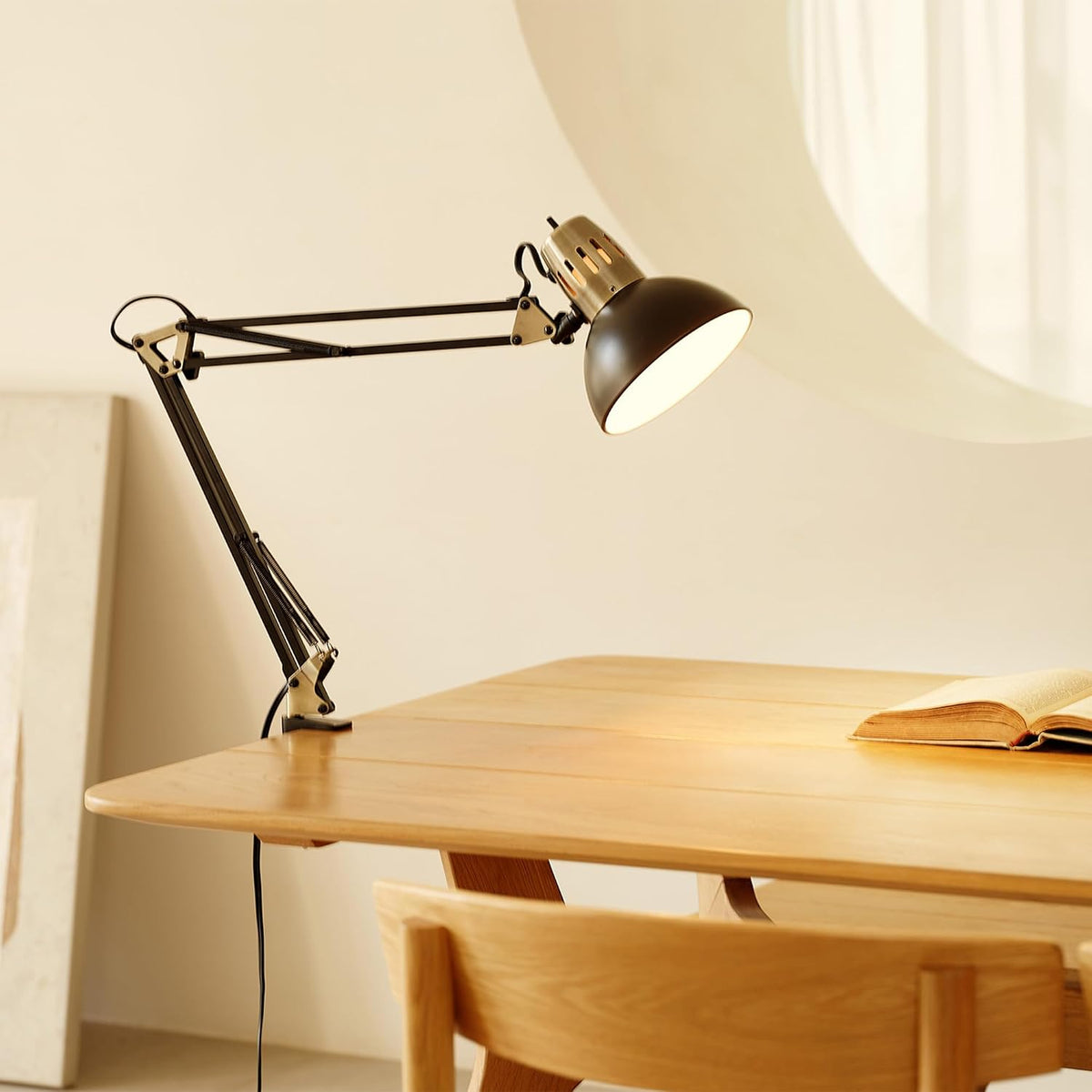 Globe Electric 62000009 32" Multi-Joint Desk Lamp with Metal Clamp, Matt...