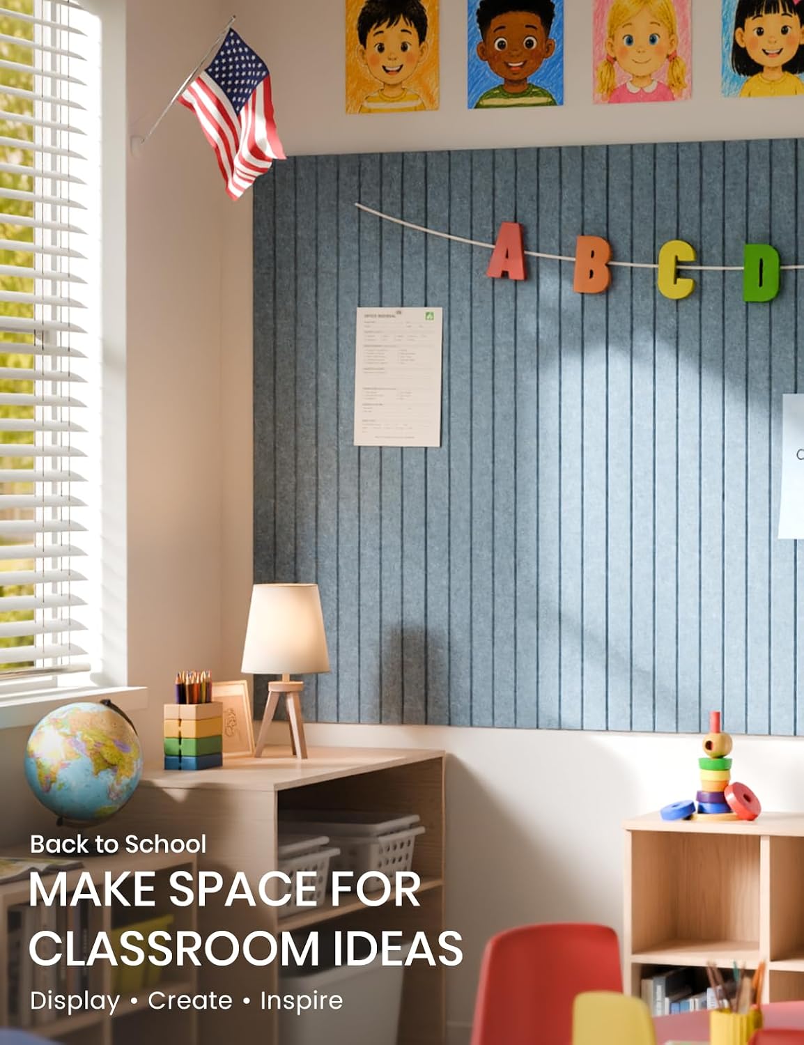 Fluxynara Felt Bulletin Board & Cork Board Alternative 48'' x 36&...